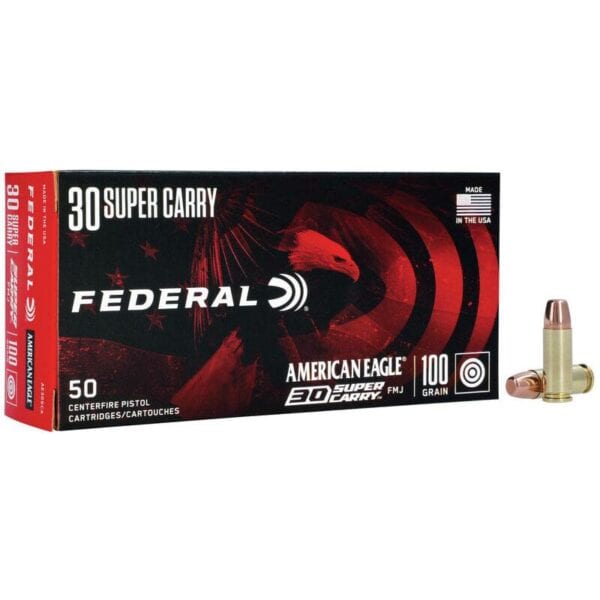 Federal American Eagle Handgun Ammunition .30 SC 100 gr. FMJ 1250 fps 50/ct