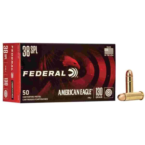 American Eagle Handgun Ammunition .38 Spl 130 gr. FMJ 890 fps 50/ct