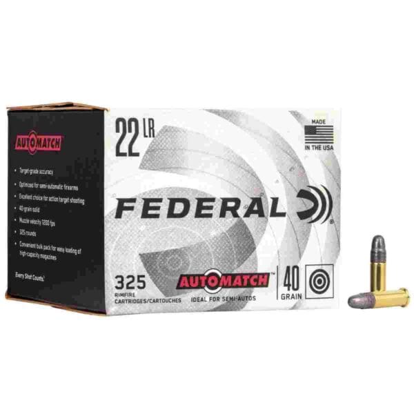 Federal AutoMatch Rimfire Ammunition .22 LR 40 gr. SLD 1200 fps 325/ct