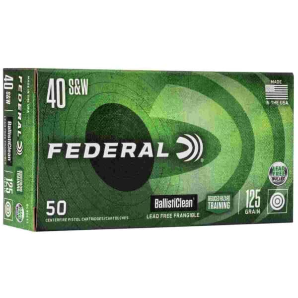 Federal Ballisticlean Frangible Handgun Ammuntion .40 S&W 125gr RHT 1300 fps 50/ct