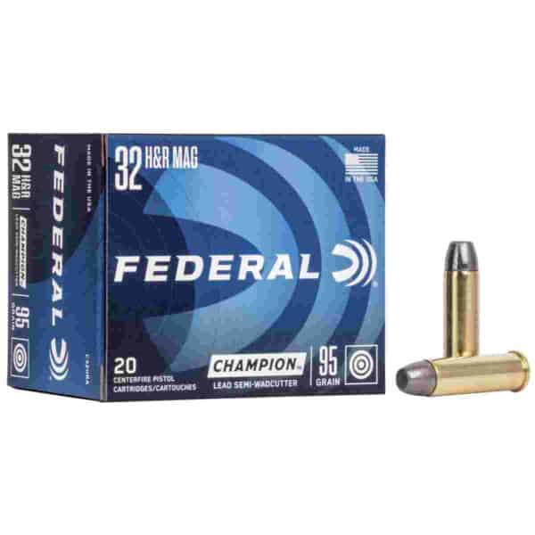 Federal Champion Handgun Ammunition .32 H&R Mag 95 gr LSWC 1020 fps 20/box