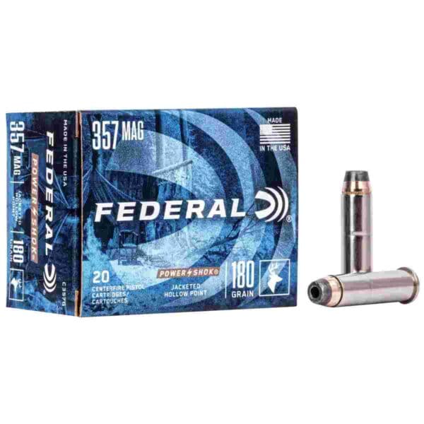 Federal Power-Shok Handgun Ammunition .357 Mag 180 gr JHP 1080 fps 20/box