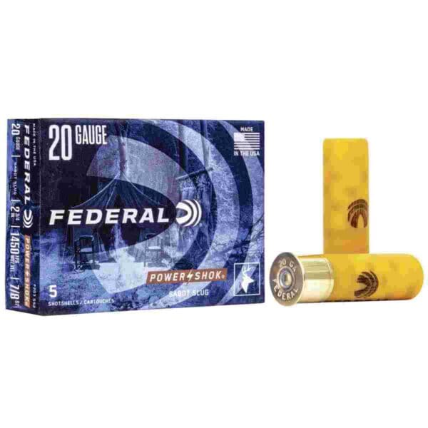 Federal Power-Shok Sabot Slug 20 ga 2 3/4" MAX 7/8 oz Slug 1450 fps - 5/box