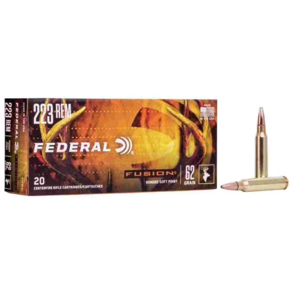 Federal Fusion Rifle Ammunition .223 Rem 62 gr BTSP 3000 fps 20/ct