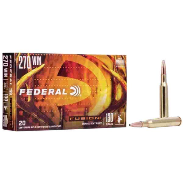 Federal Fusion Rifle Ammunition .270 Win 130 gr BTSP 3050 fps - 20/ct