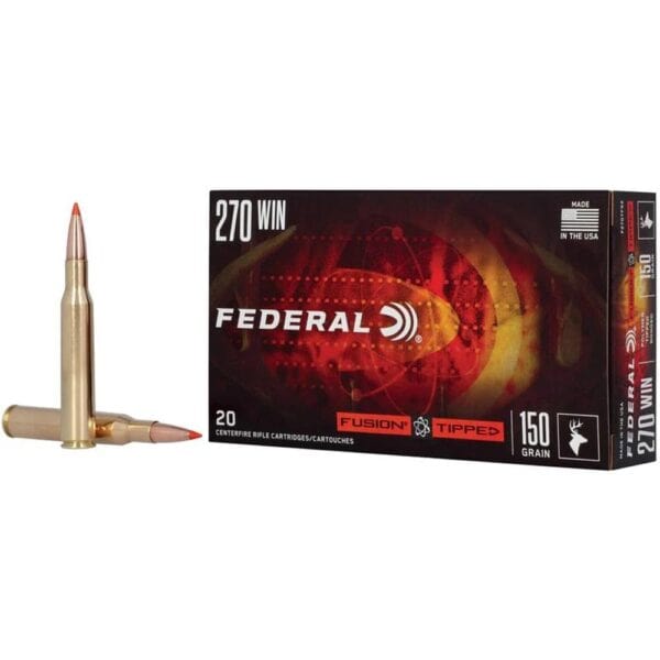 Federal Fusion Tipped Rifle Ammunition 270 Win 150gr PT 2850 fps 20/ct