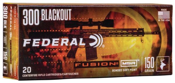 Federal Fusion MSR Rifle Ammunition .300 Blackout 150 gr SP 1900 fps 20/ct