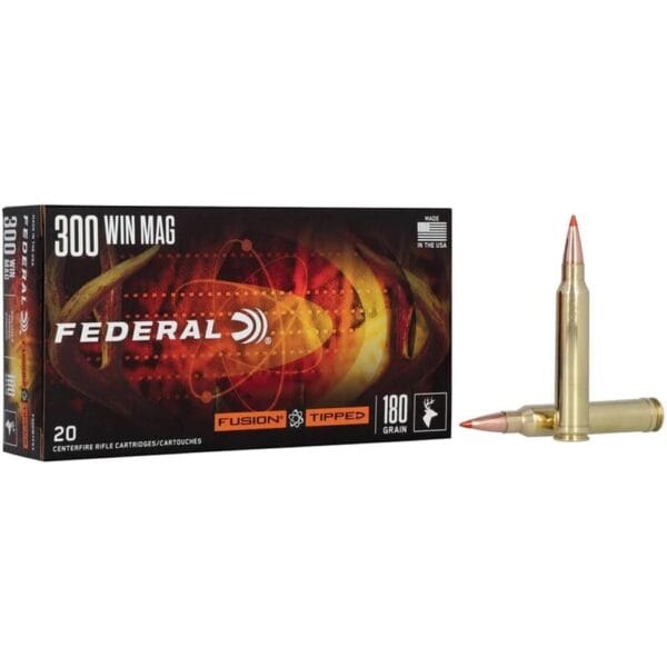 Federal Fusion Tipped Rifle Ammunition 300 Win Mag 180gr PT 2950 fps 20/ct