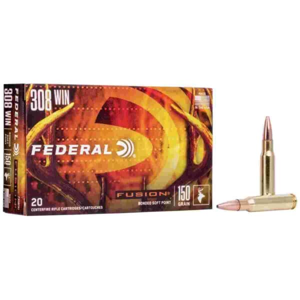 Federal Fusion Rifle Ammunition .308 Win 150 gr BTSP 2390 fps - 20/ct