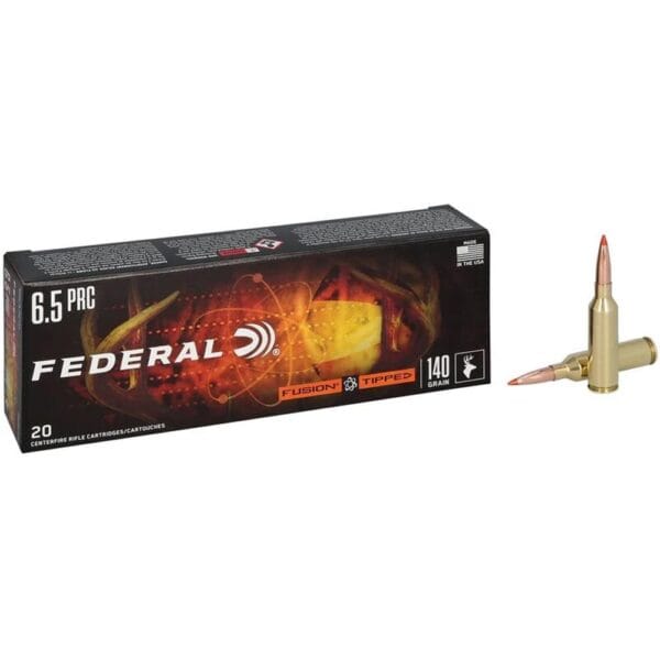 Federal Fusion Tipped Rifle Ammunition 6.5 PRC 140gr PT 2975 fps 20/ct