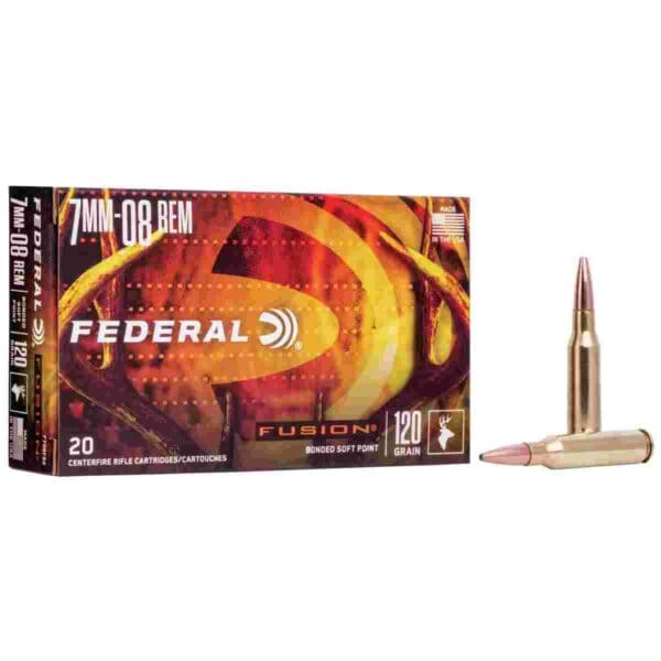 Federal Fusion Rifle Ammunition 7mm-08 Rem 120 gr BTSP 3000 fps - 20/ct