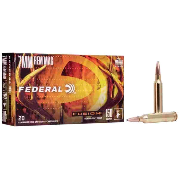 Federal Fusion Rifle Ammunition 7mm Rem Mag 150 gr BTSP 3050 fps - 20/ct