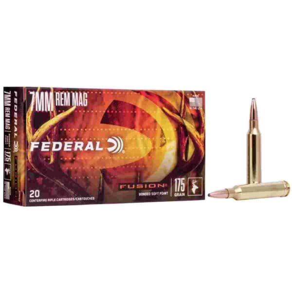 Federal Fusion Rifle Ammunition 7mm Rem Mag 175 gr BTSP 2760 fps - 20/ct