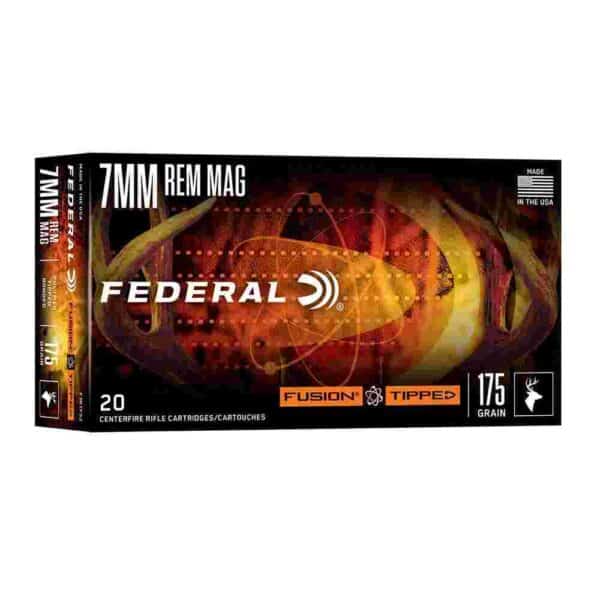 Federal Fusion Tipped Rifle Ammunition 7mm Rem Mag 175gr PT 2860 fps 20/ct