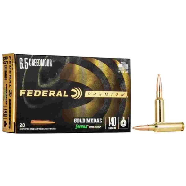 Federal Gold Medal Rifle Ammunition 6.5 Creedmoor 140 gr  SMK 2675 fps 20/ct