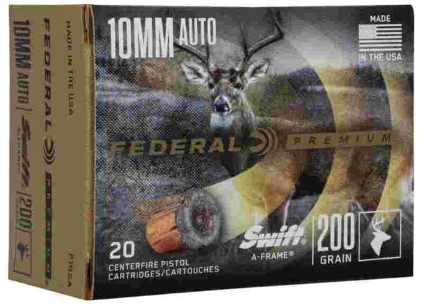 Federal Swift A-Frame Handgun Ammunition 10mm Auto 200gr JHP 1175 fps 20/ct