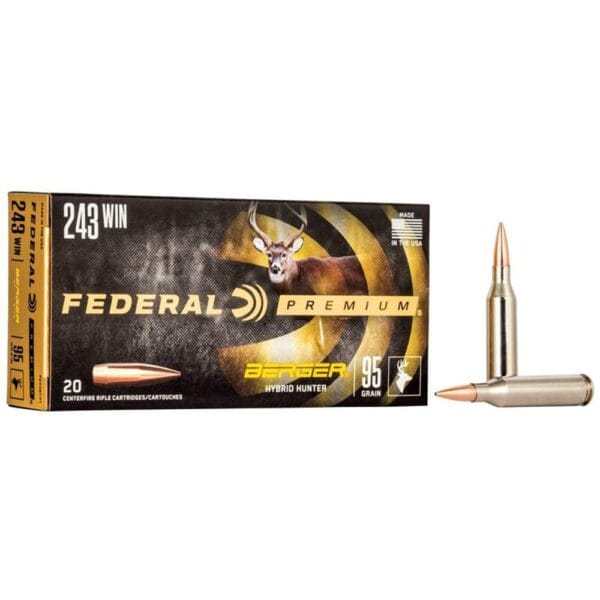 Federal Classic Hunter Berger Hybrid Rifle Ammunition .243 Win 95 gr BTHP 3050 fps 20/ct