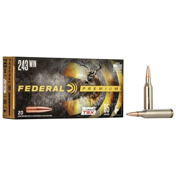 Federal Barnes TSX Rifle Ammuntion .243 Win 85gr TSX 3200fps 20/ct