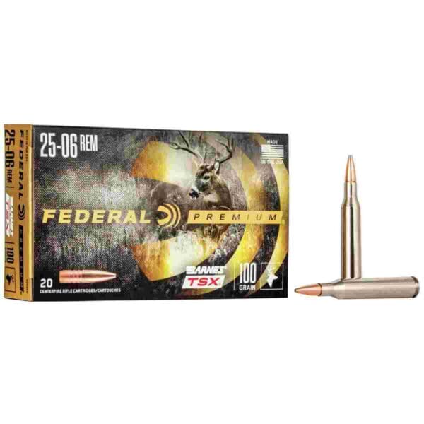 Federal Barnes TSX Rifle Ammunition 25-06 Rem 100gr HP 3210 fps 20/ct