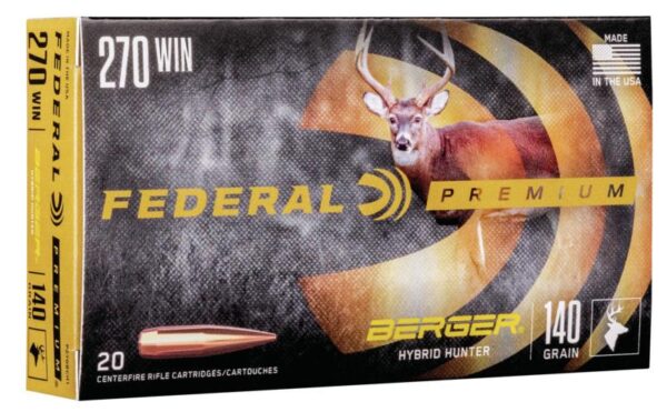 Federal Classic Hunter Berger Hybrid Rifle Ammunition .270 Win 140 gr BTHP 2950 fps 20/ct