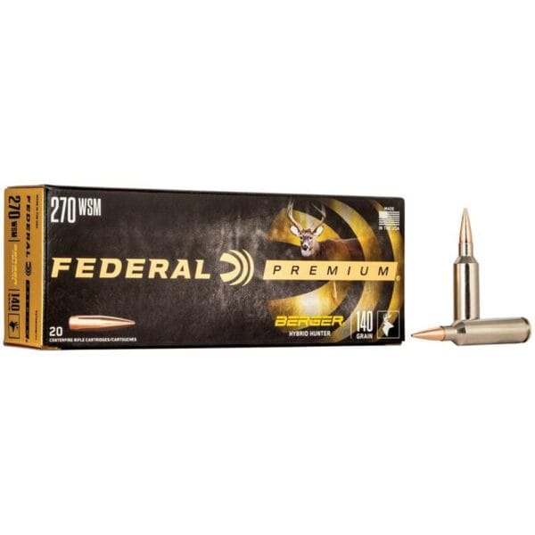 Federal Classic Hunter Berger Hybrid Rifle Ammunition .270 WSM 140 gr BTHP 3200 fps 20/ct