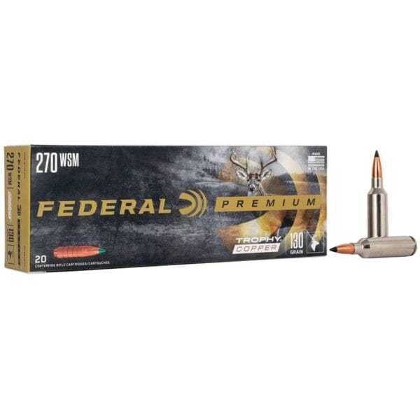 Federal Trophy Copper Rifle Ammunition .270 WSM 130gr PT 3280 fps 20/ct