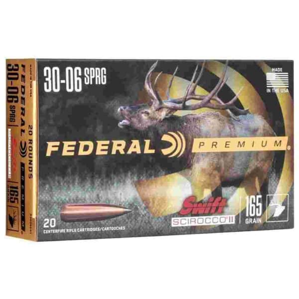 Federal Swift Scirocco II Rifle Ammunition .30-06 Sprg 165 gr Poly Tip 2800 fps 20/ct