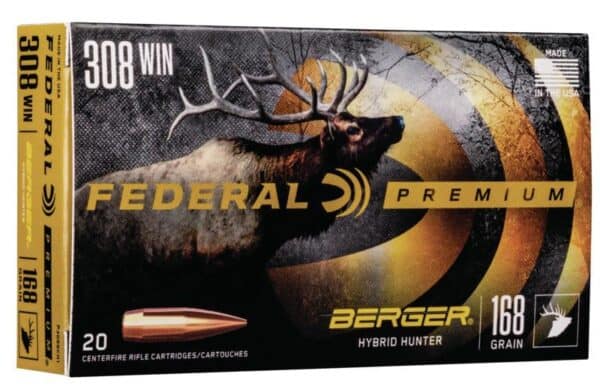 Federal Classic Hunter Berger Hybrid Rifle Ammunition .308 Win 168 gr BTHP 2800 fps 20/ct