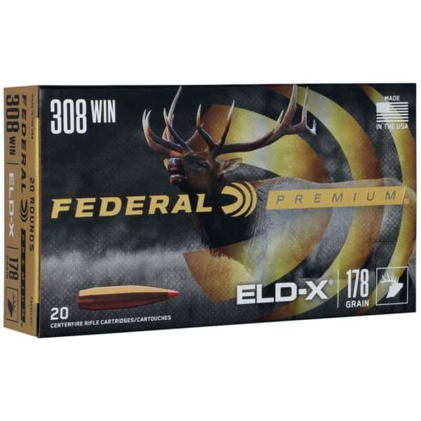 Federal Premium ELD-X Rifle Ammunition .308 Win 178gr PT 2610 fps 20/ct