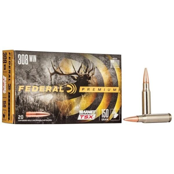 Federal Barnes TSX Rifle Ammunition .308 Win 150gr PT 2820 fps 20/ct