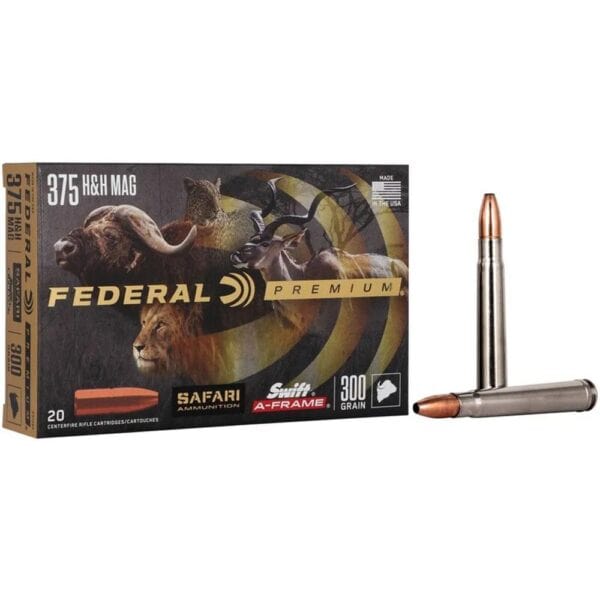 Federal Premium Cape-Shok Rifle Ammunition .375 H&H 300 gr SAF 2450 fps - 20/ct