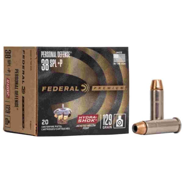 Federal Premuim Personal Defense Handgun Ammunition .38 Spl (+P) 129 gr JHP 950 fps 20/box