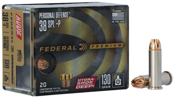 Federal Personal Defense Hydra-Shok Deep .38 Spl +P 130gr JHP 900 fps 20/ct