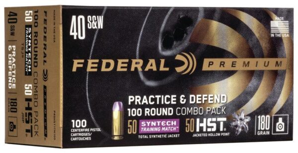 Federal Practice & Defend HST/Syntech Combo .40 S&W 180 gr 1010 fps 100/ct