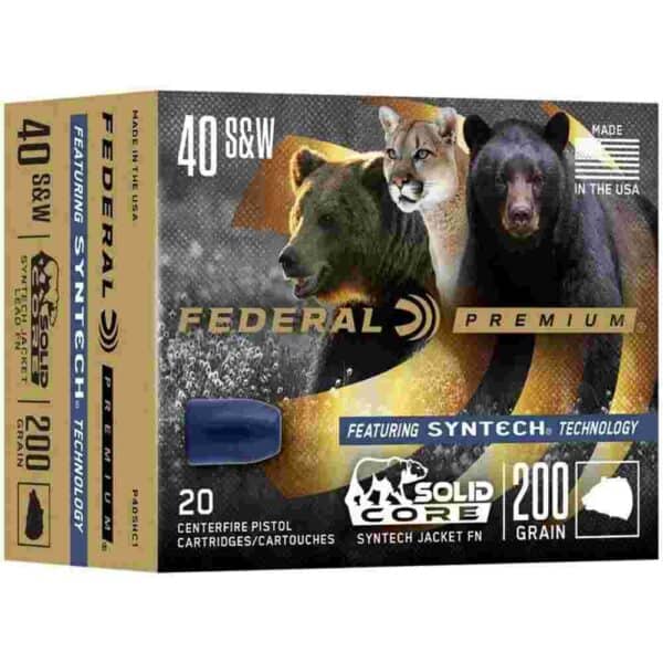 Federal Solid Core Handgun Ammunition .40 S&W 200 gr TSJ 20/ct