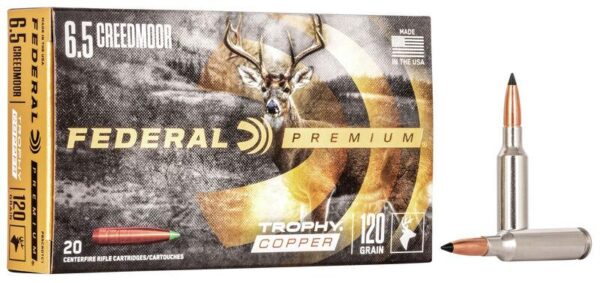 Federal Premium Trophy Copper Rifle Ammunition  6.5 Creedmoor 120gr TC 20/ct