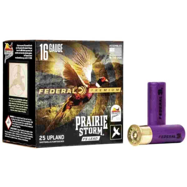 FEDERAL PREMIUM PRAIRIE STORM 16GA 2 3/4" 1-1/8OZ 5 SHOT FS LEAD AMMO 25RD