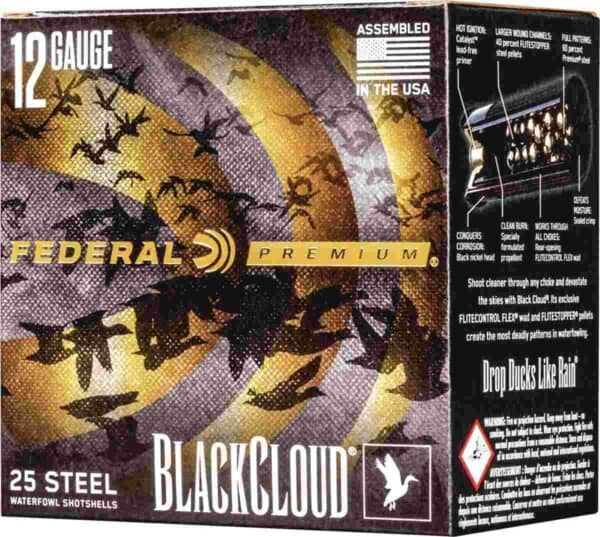 Federal Black Cloud FS Steel Shotshells 12ga 3" 1-1/4oz 1450 fps #1 25/ct