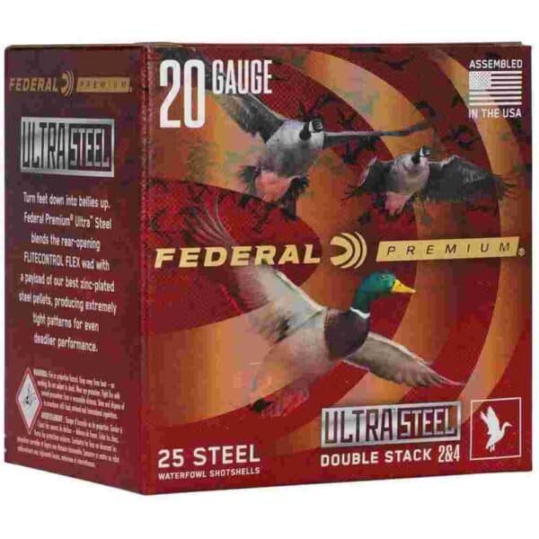 Federal Premium Ultra Steel Shotshells 20ga 3" 1oz 1400 fps #2 & #4 10/ct