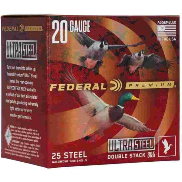 Federal Premium Ultra Steel Shotshells 20ga 3" 1oz 1400 fps #3 & #5 10/ct