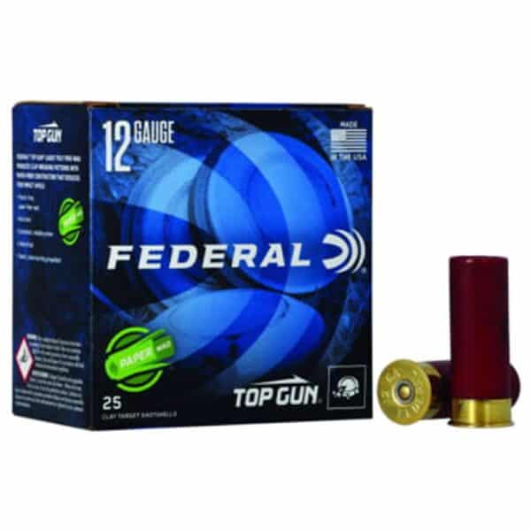 FEDERAL TOP GUN 12GA 2 3/4IN 1 OZ 1250 FPS 7.5 STEEL PAPER WAD SS AMMO 25RD