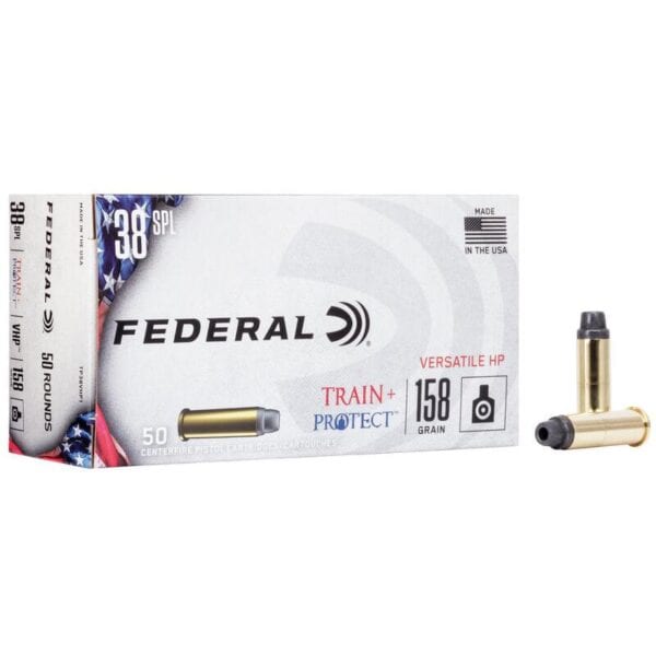 Federal Train+Protect Handgun Ammunition .38 Spl 158gr VHP 830 fps 50/ct