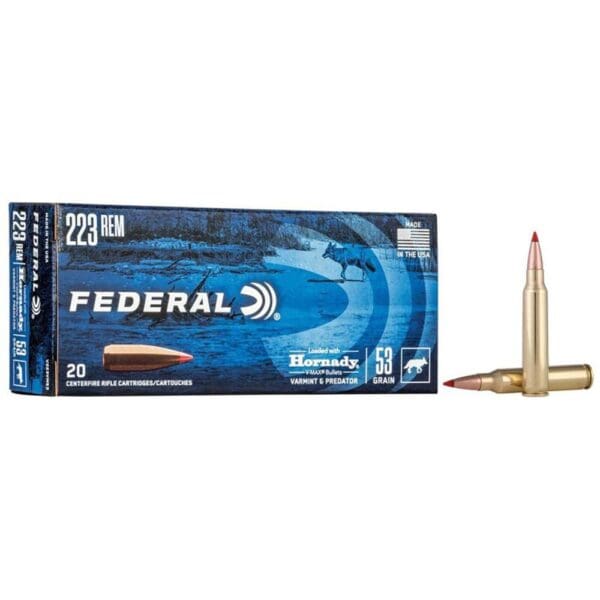 Federal Varmint & Predator Rifle Ammuntion .223 Rem 53 gr V-MAX 3400 fps 20/ct