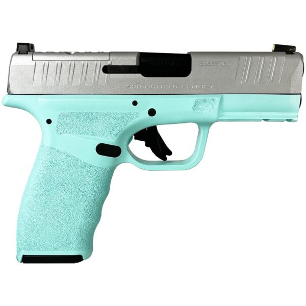 Springfield "Robins Egg Blue Frame/Silver Slide" Hellcat Pro Handgun 9mm Luger 15rd Magazines(2) 3.7" Barrel