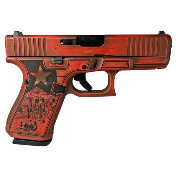 Glock 19 Gen 5 Custom "Texas Orange" Handgun 9mm Luger 15rd Magazines (3) 4.02" Barrel Austria