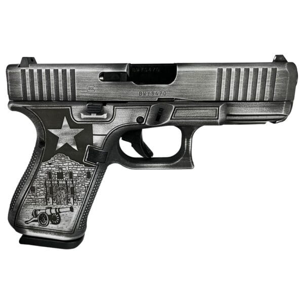 Glock 19 Gen 5 Custom "Texas Silver" Handgun 9mm Luger 15/rd Magazines (3) 4.02" Barrel Austria