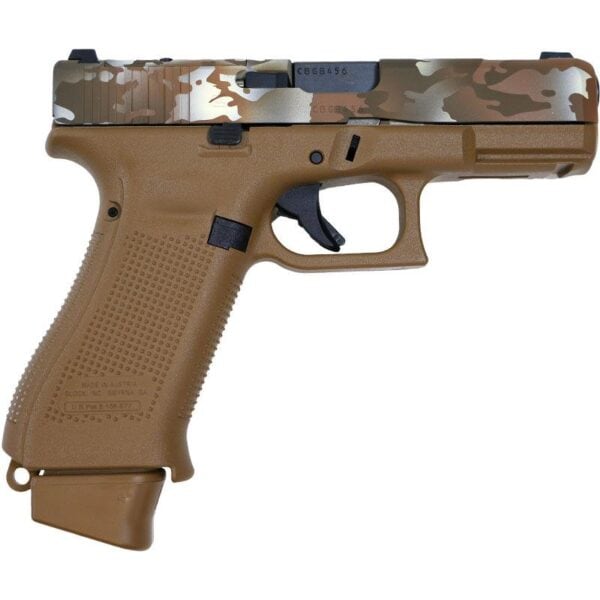 Glock 19x Gen 5 "Brown Multi Cam" Compact Handgun 9mm Luger 19rd(2) & 17rd(1) Magazines 4" Barrel Night Sights Austria