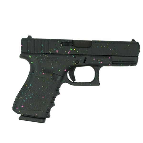 Glock 19 Gen 3 "Multi-Color Paint Splatter Black Base" Compact Handgun 9mm Luger 15rd Magazines(2) 4" Barrel USA Made