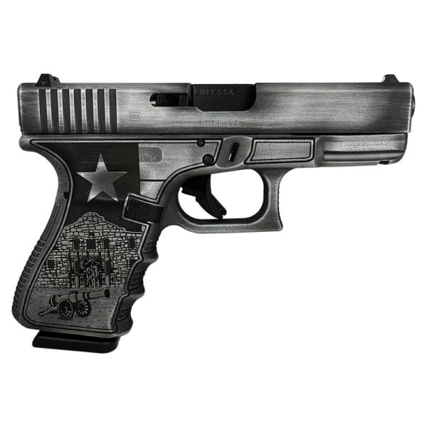 Glock 19 Gen 3 Custom "Texas Silver" Compact Handgun 9mm Luger 15rd Magazines (2) 4.02" Barrel USA