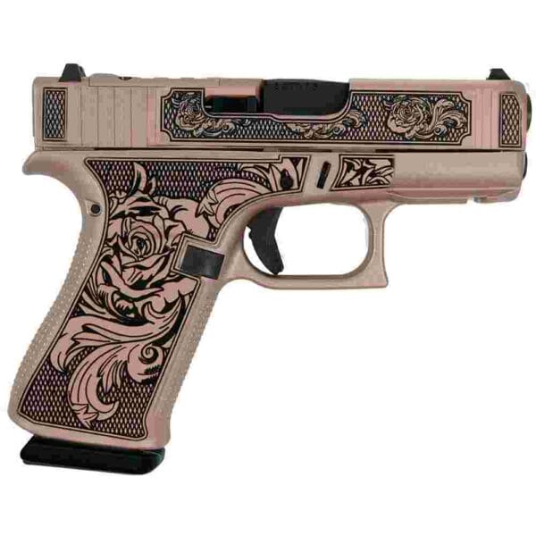 Glock 43X "Glock & Roses II"  Handgun 9mm Luger 10rd Magazines(2) 3.4" Barrel Accessory Rail USA Made